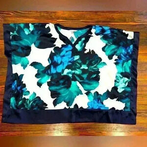 Peter Nygard tunic floral blouse sz Large